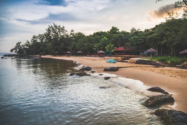 Koh Rong island, sunset and beach, in Cambodia Sihanoukville — Stock Photo, Image