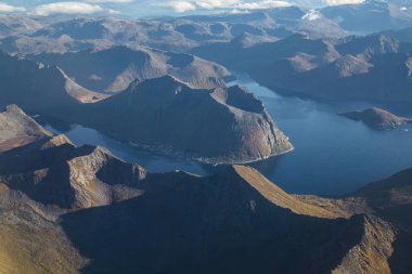 Uçaktan Lofoten görünümleri, Norveç