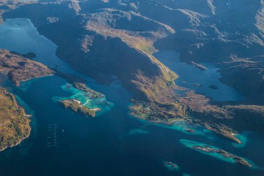 Uçaktan Lofoten görünümleri, Norveç