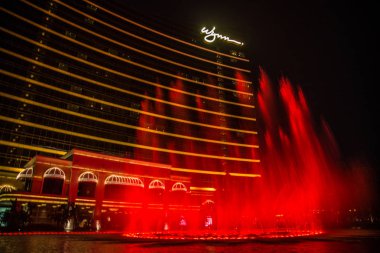 Gece Macau sokak manzarası ve kumarhaneleri