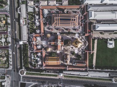 Yukarıdan Tapınaklar, Grand Palace, Wat Pho, Wat Arun, Bangkok Tayland