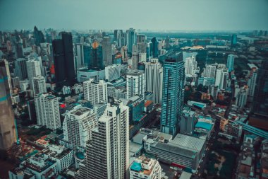 Bangkok Tayland, yukarıdan Merkezi elçilik alışveriş merkezi ve Ploenchit manzarası