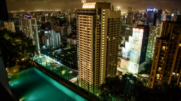 Bangkok calle y templo timelapse en Tailandia — Vídeo de stock