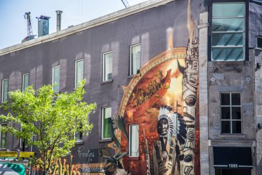 Montreal 'in Kanada' daki sokak manzarası