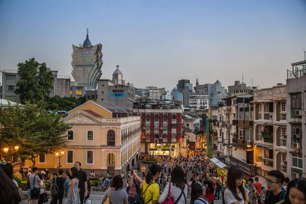 Street views and casinos of Macau by night