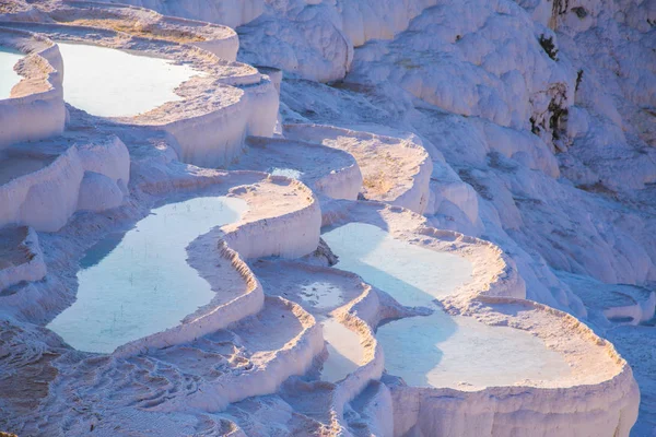Pamukkale medence teraszok Hierapolis Törökországban — Stock Fotó