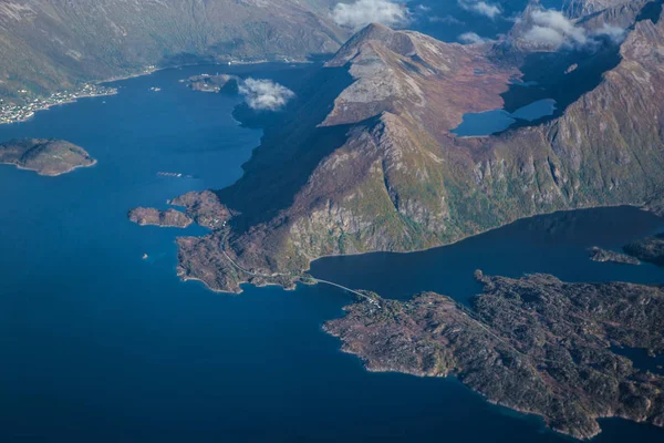 Vistas de Lofoten desde el avión, en Noruega — Foto de Stock
