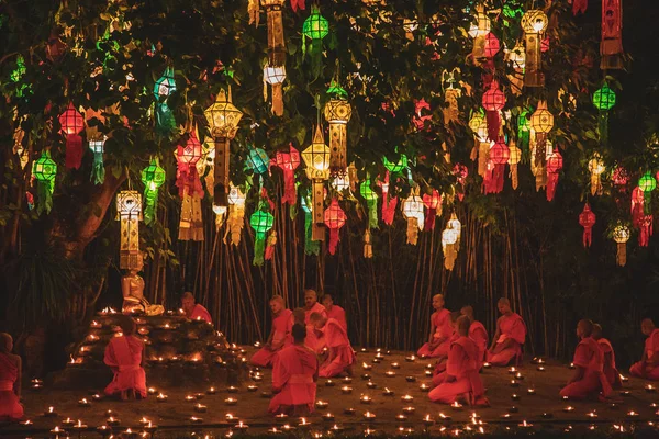 Festival das Lanternas, Yee Peng e Loy Khratong em Chiang Mai, Tailândia — Fotografia de Stock
