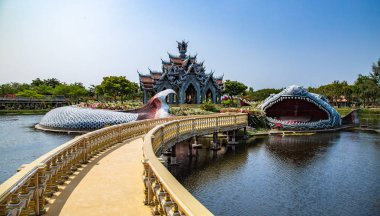 Bangkok Tayland Antik Şehir Muang Boran Tapınaklar