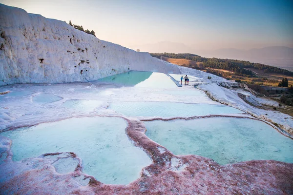 Pamukkale pool terraces in Hierapolis in Turkey