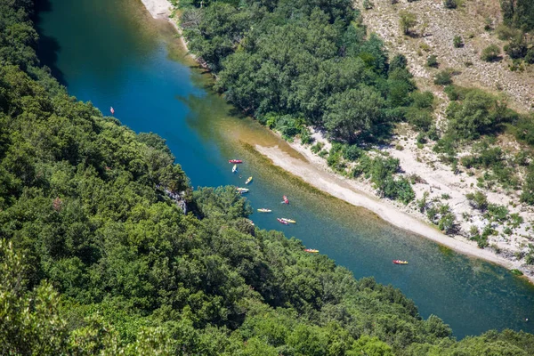 Ардеш Байдарка зверху на південно-сході Франції — стокове фото