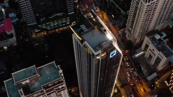 Siam a Rachathewi okresy letecké pohledy, střešní bar, v Bangkoku, Thajsko — Stock video