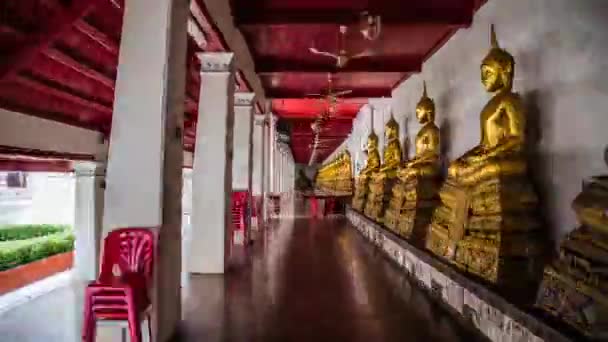 Bangkok ulice a chrám timelapse v Thajsku — Stock video