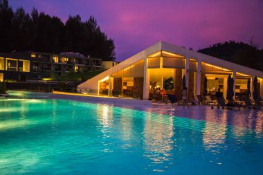 Khao Lak beach resort manzaraları gün batımında, Tayland