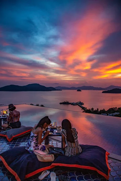 Tayland baba nest beach club Phuket gün batımı manzarası,