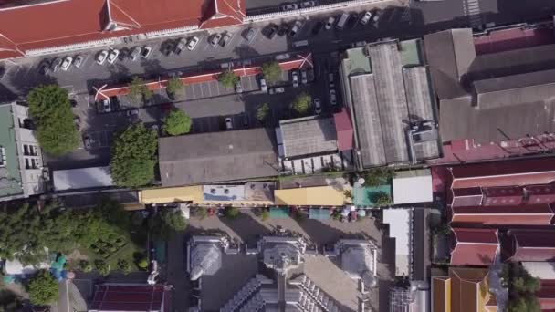 Temples aerial view in Bangkok in Thailand — Stock Video