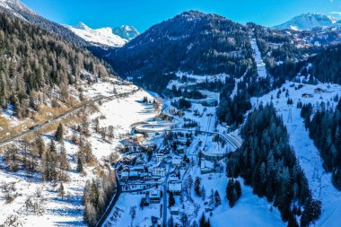 La Plagne from above in the french Alps clipart