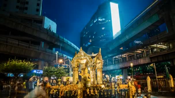 Bangkok calle y templo timelapse en Tailandia — Vídeos de Stock