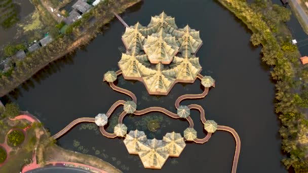 Ancient City, Muang Boran, material aéreo, en Bangkok, Tailandia — Vídeos de Stock