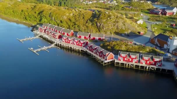 Lofoten islands and beach aerial view in Norway — Stock Video