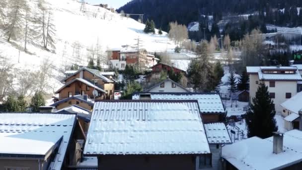 La Plagne vista aérea nos Alpes franceses em França — Vídeo de Stock