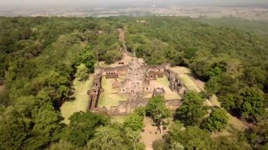 Phanom Rung tarihi Park havadan Görünümü Buriram, Tayland