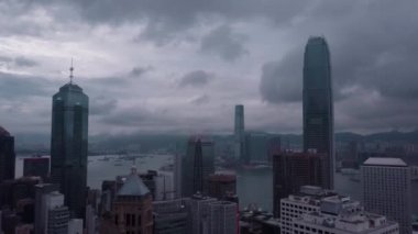 Hk şehir merkezinin Hong Kong havadan görünümü
