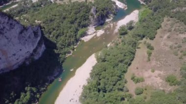 Fransa 'da Ardeche lavantası ve hava manzarası
