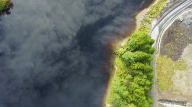 Norveç 'te Geiranger fiyort ve Lovatnet Gölü hava manzarası