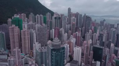 Hk şehir merkezinin Hong Kong havadan görünümü