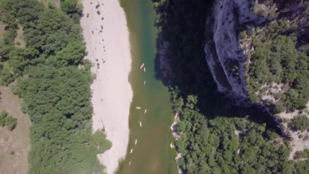 Ardeche levandule a gorge letecký pohled ve Francii — Stock video