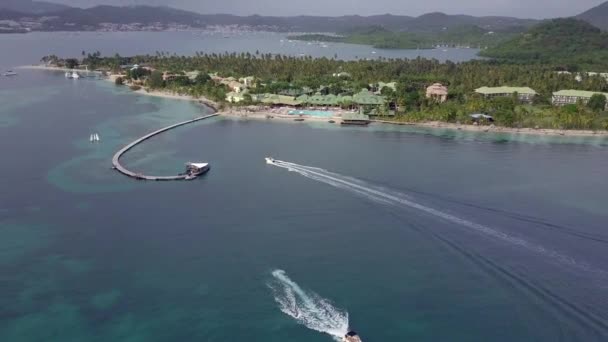 Isla Martinica y vista aérea de la playa en las islas del Caribe — Vídeos de Stock