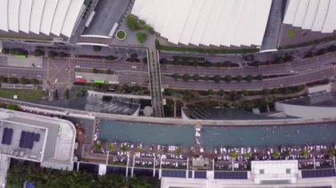 Marina Körfezi ve Bahçesi, Singapur Körfezi hava manzaralı.