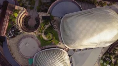 Singapur 'da Singapur iş bölgesi hava manzarası