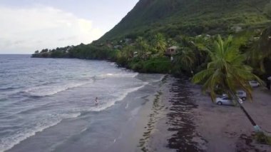 Martinik adası ve Karayip adalarındaki deniz manzarası