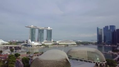 Marina Körfezi ve Bahçesi, Singapur Körfezi hava manzaralı.