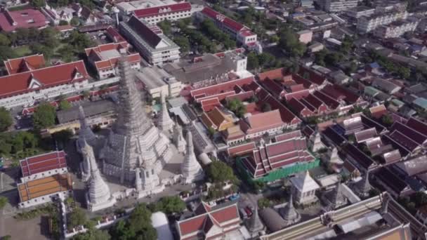 Tempels luchtfoto in Bangkok in Thailand — Stockvideo