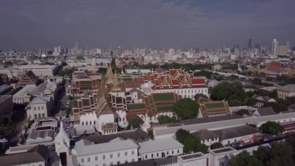 Tempels luchtfoto in Bangkok in Thailand — Stockvideo