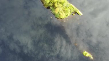 Norveç 'te Geiranger fiyort ve Lovatnet Gölü hava manzarası