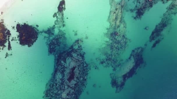 Ilhas Lofoten e vista aérea de praia na Noruega — Vídeo de Stock