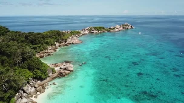 Similan island and beach aerial view in Thailand — Stock Video