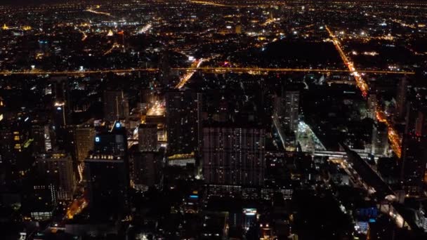 Siam and Rachathewi districts aerial views, rooftop bar, in Bangkok, Thailand — Stock Video