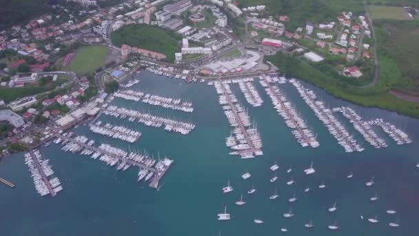 Martinique sziget és strand légi kilátás a Karib-szigeteken — Stock videók