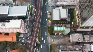 Siyam ve Rachathewi bölgeleri hava manzarası, çatı barı, Bangkok, Tayland