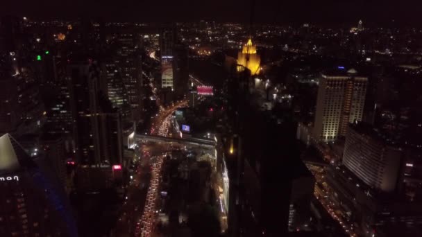 Zdjęcia lotnicze Asoke i Petchaburi w Bangkoku, Tajlandia — Wideo stockowe