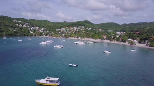 Martinik ostrov a plážové letecké zobrazení v Karibských ostrovech — Stock video