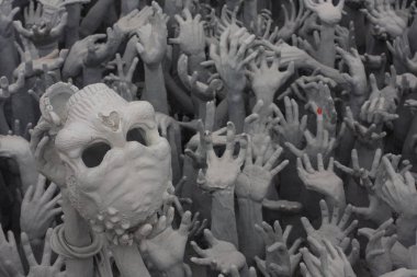 Tayland Chiang Rai beyaz tapınak manzarası