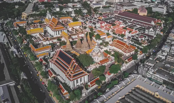 Templos de cima, Grand Palace, Wat Pho, Wat Arun, em Bangkok, Tailândia — Fotografia de Stock