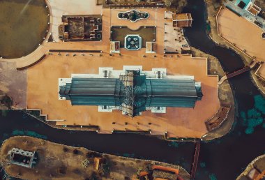 Bangkok Tayland yukarıdan Antik şehir Muang Boran