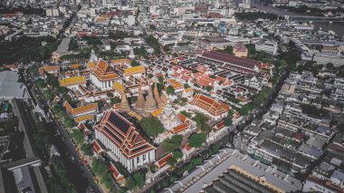Yukarıdan Tapınaklar, Grand Palace, Wat Pho, Wat Arun, Bangkok Tayland